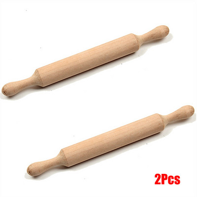 Μίνι πλάστη 1/2 τεμ. Ρολό ζύμης με ξύλινη λαβή 20 εκ. Φύση για παιδιά στην κουζίνα Χειροτεχνία και παιχνίδι με φαντασία