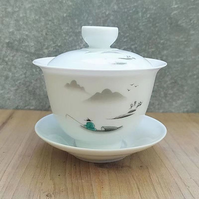 Keramički Gaiwan jingdezhen kineski kungfu čajnik Tri talenta Posuda za čaj Velika šalica za čaj Set tanjurića Kućni aparat za čaj Čajna ceremonija Poklon