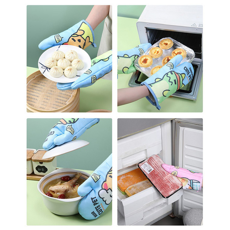 Orkaitės šilumą izoliuojančios pirštinės Storos medvilnės pamušalas BBQ Grilis Virtuvės įrankis virtuvės kepimui Maisto gaminimas Karštas išpardavimas