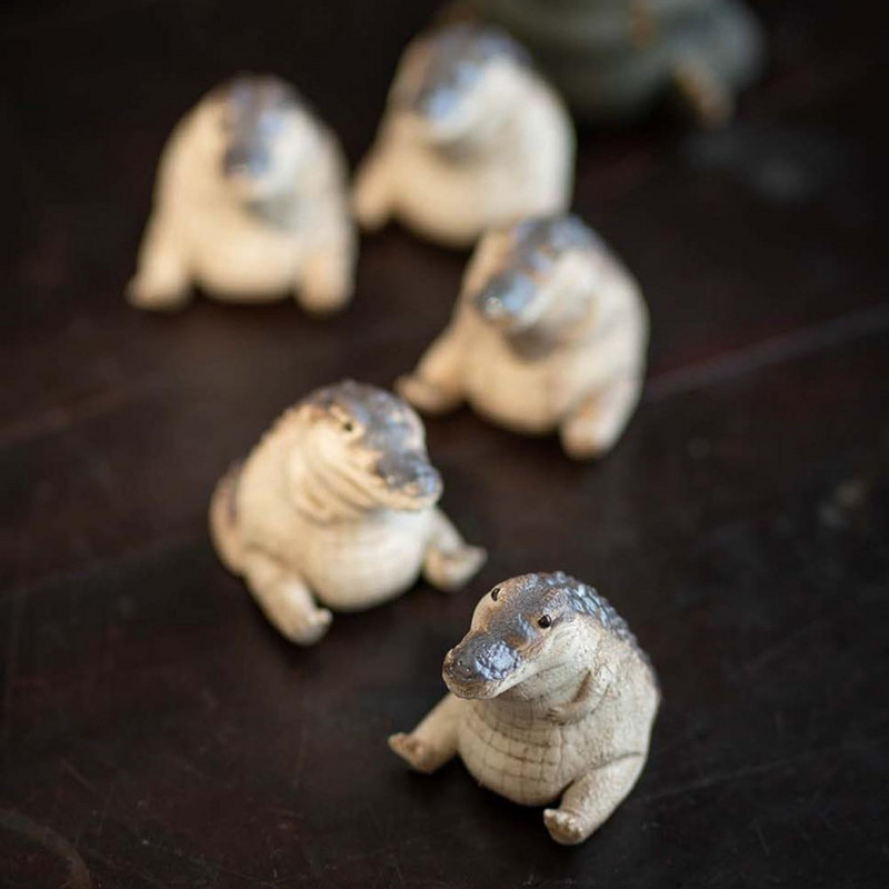 Retro keramika Arbata Naminis gyvūnėlis Krokodilas Gyvūnas Statulėlė Miela Arbatos Figūrėlės Papuošalai Staliniai amatai Arbatos rinkinio dekoravimo priedai