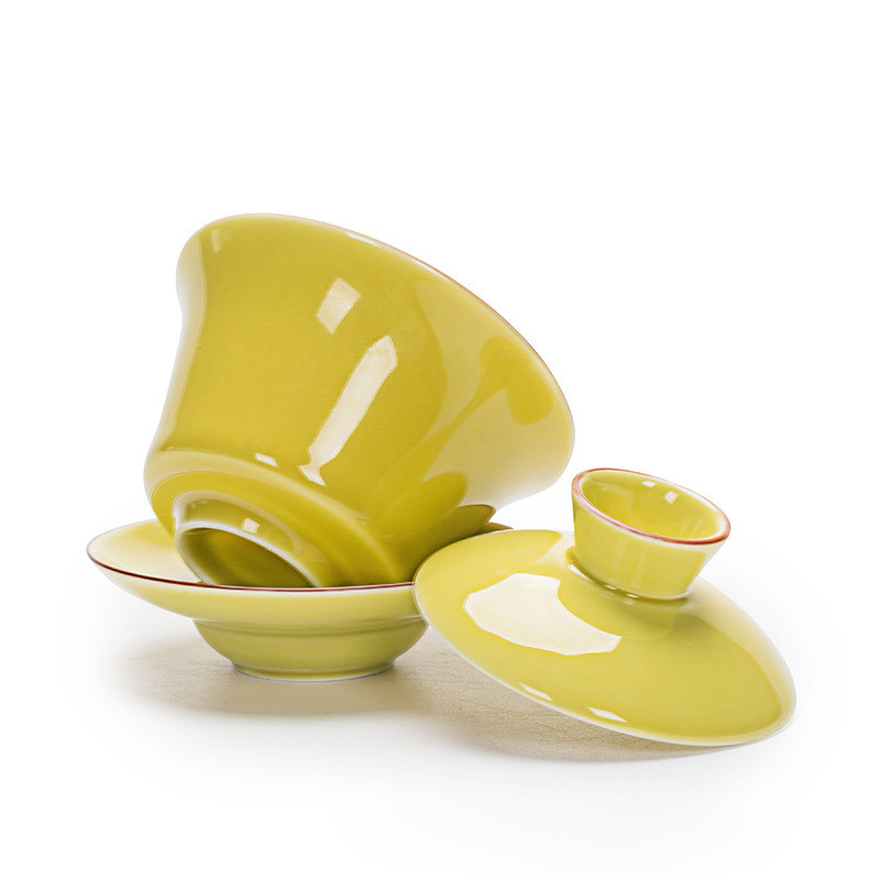 Celadon Tea Tureen 140ml Kung Fu arbatos rinkinys,Kiniška arbata Gėlių Gaiwan Puer Virdulys,Arbatinukų mėgėjai privalo turėti arbatos priedus