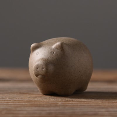 1 бр. Crude Pottery Zodiac Tea Pet Ornaments Boutique Сладка мини фигурка за чай Керамика Чаен сервиз Декорация Аксесоари за чаена маса