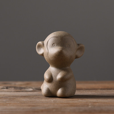 1 бр. Crude Pottery Zodiac Tea Pet Ornaments Boutique Сладка мини фигурка за чай Керамика Чаен сервиз Декорация Аксесоари за чаена маса