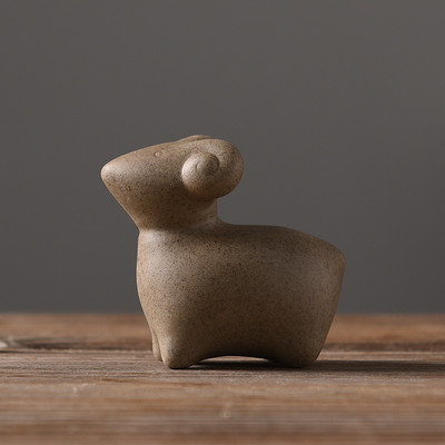 1 бр. Crude Pottery Zodiac Tea Pet Ornaments Boutique Сладка мини фигурка за чай Керамика Чаен сервиз Декорация Аксесоари за чаена маса