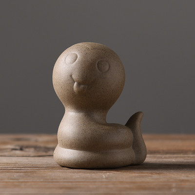 1 бр. Crude Pottery Zodiac Tea Pet Ornaments Boutique Сладка мини фигурка за чай Керамика Чаен сервиз Декорация Аксесоари за чаена маса