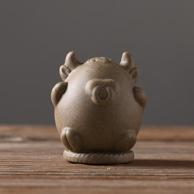 1 бр. Crude Pottery Zodiac Tea Pet Ornaments Boutique Сладка мини фигурка за чай Керамика Чаен сервиз Декорация Аксесоари за чаена маса