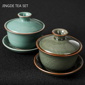 Tradicinė ledo krekingo keramika Gaiwan namų arbatos puodelis Kelioninis arbatos dubuo Kiniškas arbatos reikmenys Priedai Gėrimų indai asmeninis puodelis 140 ml