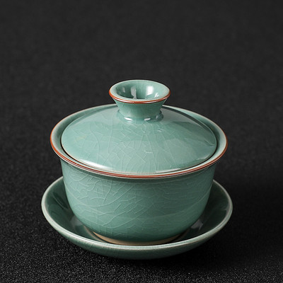 Tradicinė ledo krekingo keramika Gaiwan namų arbatos puodelis Kelioninis arbatos dubuo Kiniškas arbatos reikmenys Priedai Gėrimų indai asmeninis puodelis 140 ml