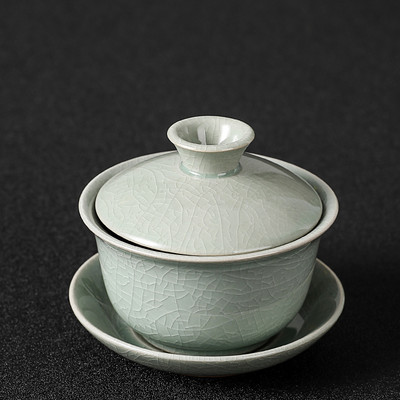 Tradicinė ledo krekingo keramika Gaiwan namų arbatos puodelis Kelioninis arbatos dubuo Kiniškas arbatos reikmenys Priedai Gėrimų indai asmeninis puodelis 140 ml