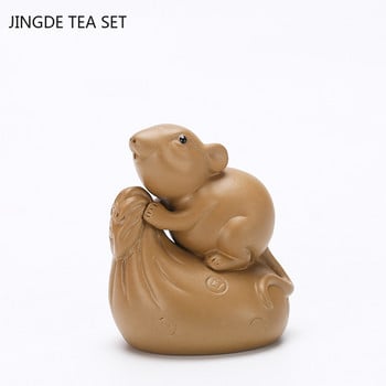 Κινεζικό Yixing Purple Clay Tea Pet Χειροποίητο Ζώο και Φυτικό Μοντέλο Τσάι Φιγούρα Στολίδια Σετ τσαγιού Διακόσμηση Εξαιρετικά δώρα