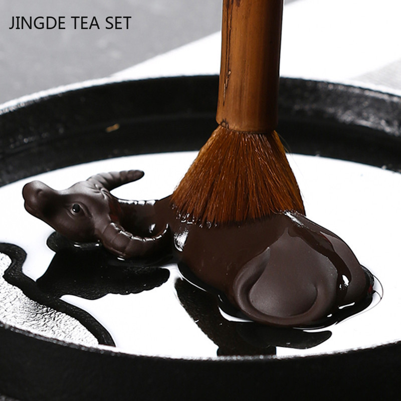 Kínai Yixing Purple Clay Tea Háziállat Kézzel Készített Állat- és Növénymodell Tea Figura Díszek Teáskészlet Dekoráció Kiváló ajándékok