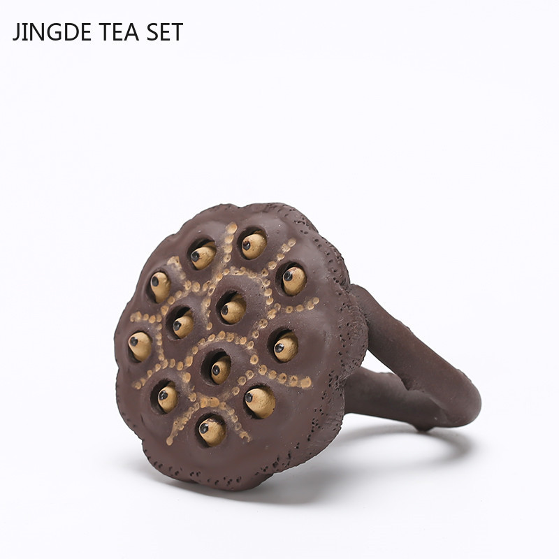 Kínai Yixing Purple Clay Tea Háziállat Kézzel Készített Állat- és Növénymodell Tea Figura Díszek Teáskészlet Dekoráció Kiváló ajándékok