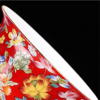 200ml Κινεζικές Παραδόσεις Gai Wan Σετ τσαγιού χρώματος σμάλτου Kungfu Μεγάλο μπολ τσαγιού λευκό πορσελάνινο φλιτζάνι τσαγιού και σετ τσαγιέρα ταξιδιού