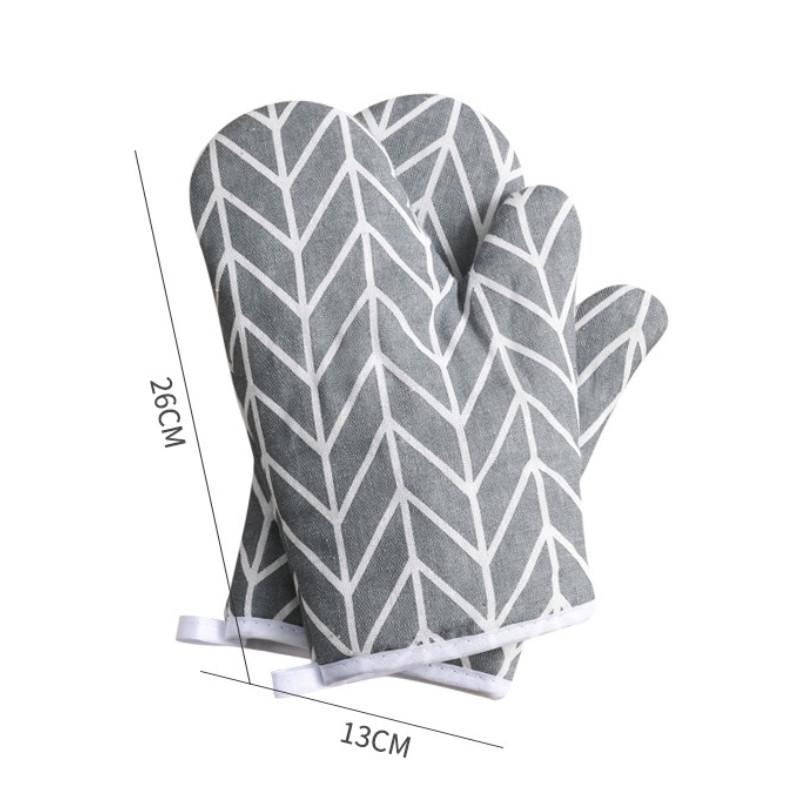 1 gabals augstas temperatūras un applaucēšanās izturīgi cimdi virtuves izolācijai, sabiezināti mikroviļņu krāsnī cepšanai karstumizturīgi cimdi