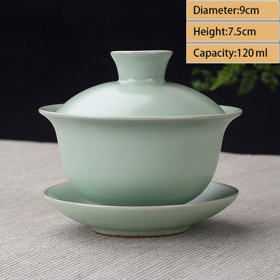 Ceașcă de ceai din ceramică Gaiwan Jingdezhen, realizată manual, pahar de ceai Boutique, castron de ceai din porțelan chinezesc Accesorii pentru veselă pentru băuturi