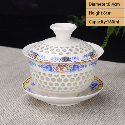 Ceașcă de ceai din ceramică Gaiwan Jingdezhen, realizată manual, pahar de ceai Boutique, castron de ceai din porțelan chinezesc Accesorii pentru veselă pentru băuturi