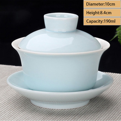 Ceașcă de ceai din ceramică Gaiwan Jingdezhen, realizată manual, pahar de ceai Boutique, castron de ceai din porțelan chinezesc Accesorii pentru veselă pentru băuturi