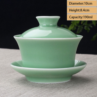 Ceașcă de ceai din ceramică Gaiwan Jingdezhen, realizată manual, pahar de ceai Boutique, castron de ceai din porțelan chinezesc Accesorii pentru veselă pentru băuturi