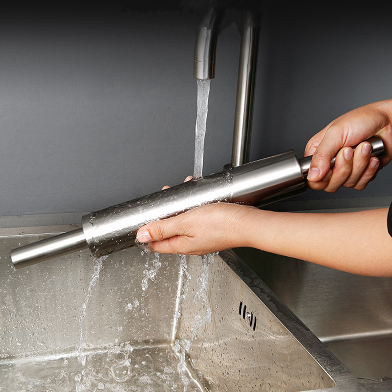 4 izmēra nerūsējošā tērauda nepiedegošā rullīša maiznieki Cepumu mīklas picas nūdeles kūku veltnis Cepšanas trauki Virtuves cepšanai konditorejas izstrādājumi