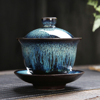 Yixing cepeškrāsns maiņa Keramikas Gaiwan tējas krūze Roku darbs Tējas trauks Japāņu luksusa Retro mājas tējas komplekts Aksesuāri Dzērieni