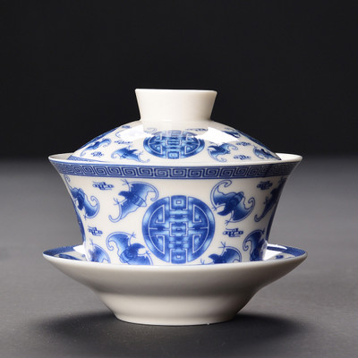 Miyayan stila keramikas Gaiwan tējas krūze ar rokām gatavota ķīniešu pūķa raksta tējas tēja bļoda Retro porcelāna tējas trauku piederumi 200 ml