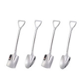 4 gab. Lāpsta karote nerūsējošā tērauda kafijas karote lāpstas forma smaila karote tējas cukura maisīšanas karote saldējuma karote