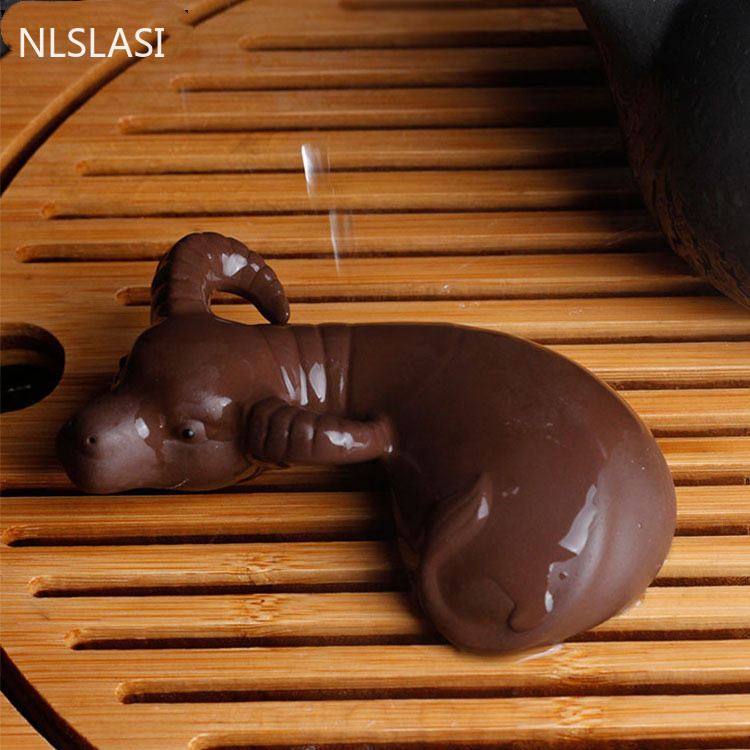 NLSLASI purpura māla tēja mājdzīvnieku roku darbs liellopu figūriņas tējas ceremonijas aksesuāri Creative Home tējas galda dekorācijas ornaments