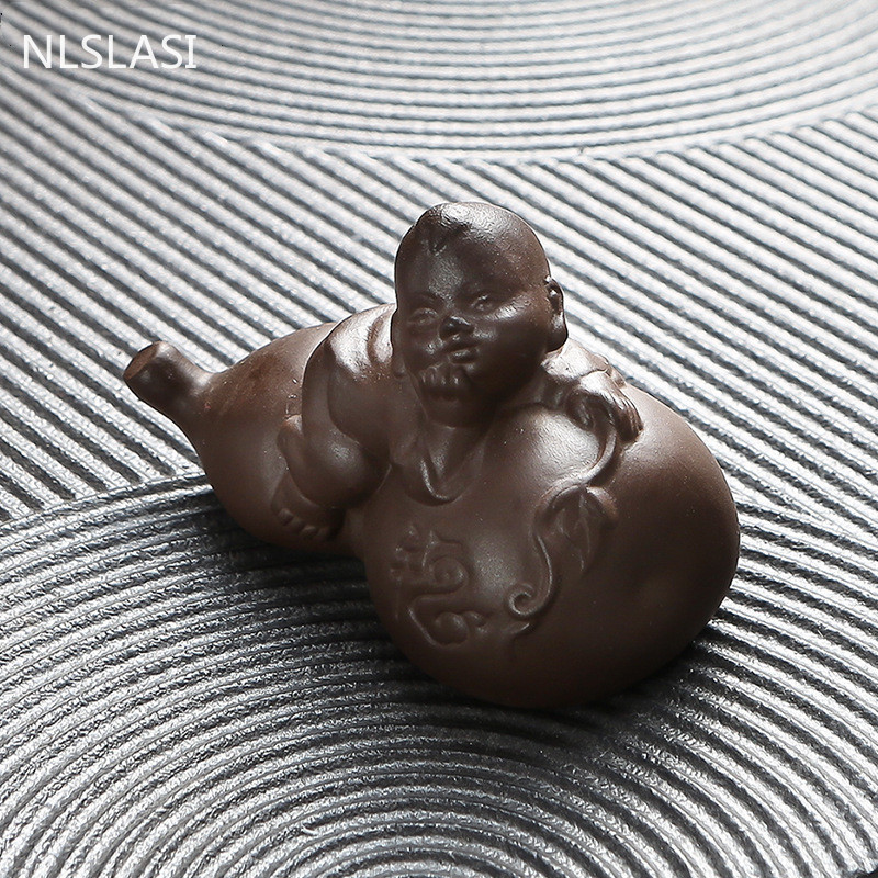 NLSLASI purpura māla tēja mājdzīvnieku roku darbs liellopu figūriņas tējas ceremonijas aksesuāri Creative Home tējas galda dekorācijas ornaments