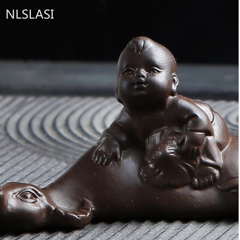 NLSLASI purpura māla tēja mājdzīvnieku roku darbs liellopu figūriņas tējas ceremonijas aksesuāri Creative Home tējas galda dekorācijas ornaments