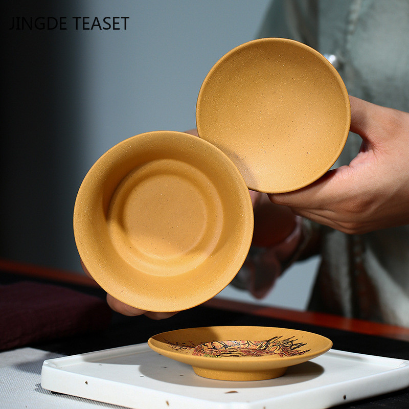 Yixing purpursarkanā māla tēja Gaiwan tējas krūze ar rokām apgleznota tēja Tureen ķīniešu retro tējas komplekta piederumi Tējas ceremonijas dzēriens Mājas 120ml