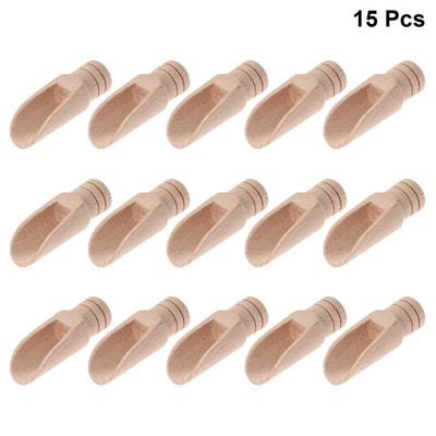 10/12/15/20 vnt Arbatos šaukštelis Kaušelis Mažas Druskos Kastuvas Mini Kaušelis Medinis Arbatinis Šaukštelis Pieno miltelių Kaušeliai Arbatos indai Priedai Šaukštelis