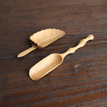 Нова дървена лъжица за чай от естествен бамбук Ретро стил Инструменти за чай Чаена лъжичка Кухненска висококачествена лъжица Деликатни аксесоари