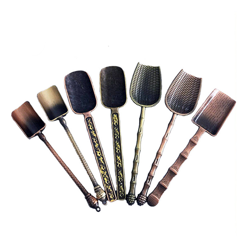 Kastuvo formos arbatos šaukšteliai Retro kinų stiliaus arbatos priedai Varis Cukrus Druska Kavos Šaukšteliai Virtuvei Kongfu Arbatos Įrankiai Įtaisai