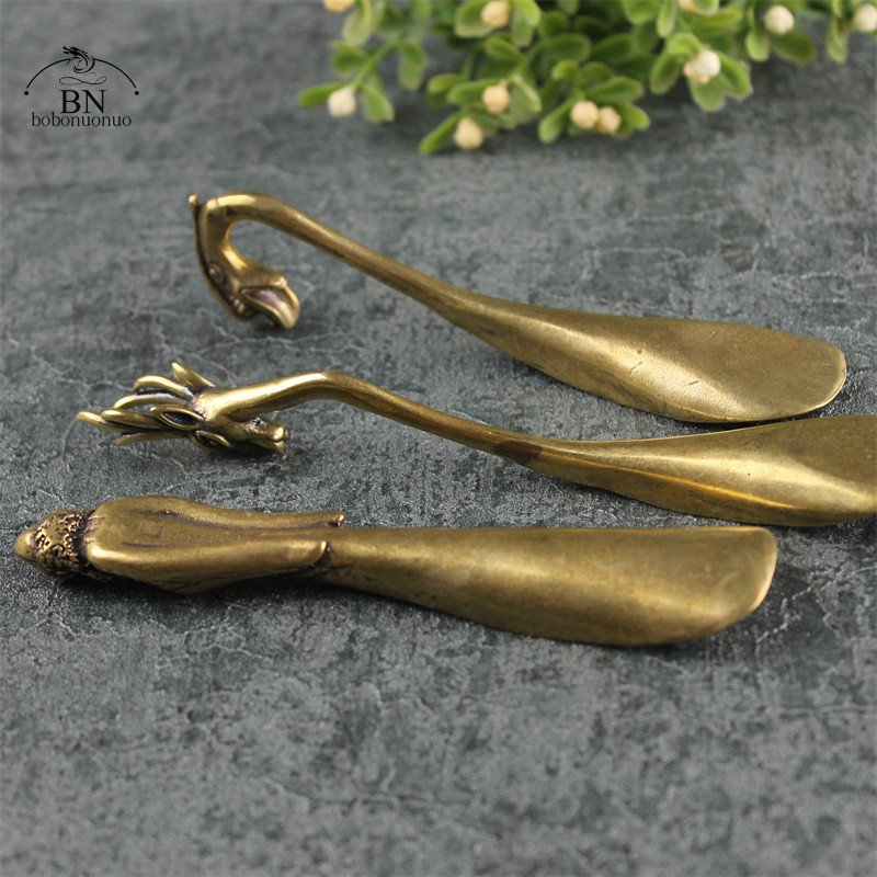 Senovinis žalvaris varinis elnio dharma galvos arbatos kaušeliai semtuvas Kavos juodosios arbatos šaukštelis miltelių šaukštelis arbatos indas Arbatos ceremonijos ledai