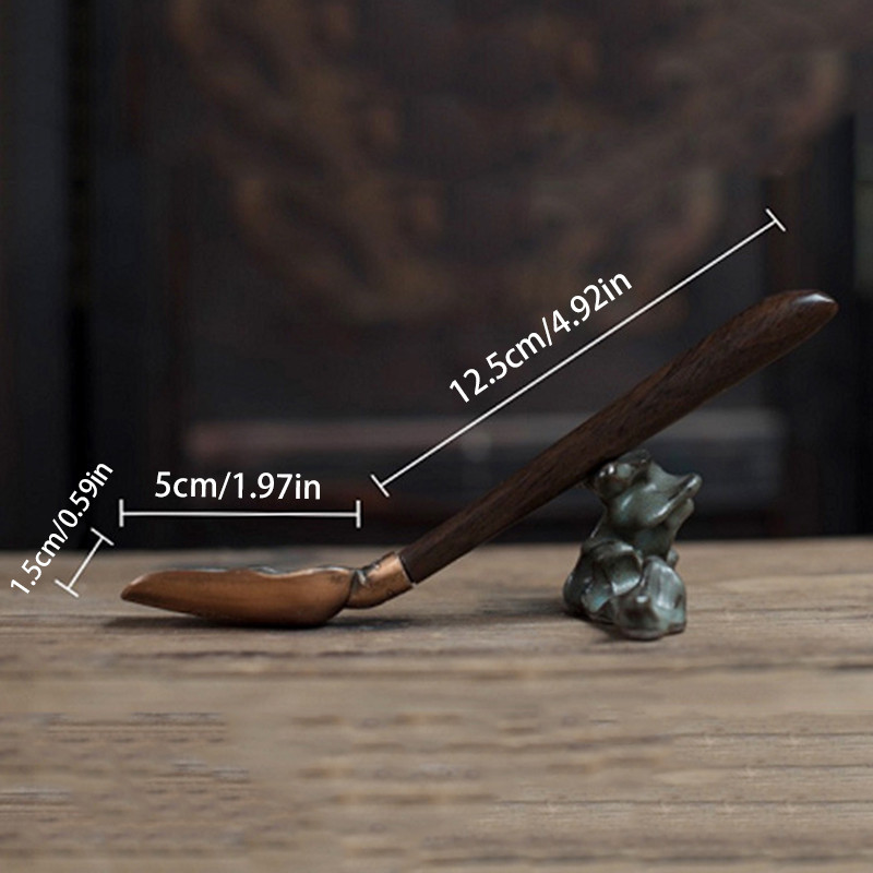 Juodmedžio arbatinio šaukštelio arbatos šaukštelio arbatos kastuvas Medžio masyvo retro arbata KongFu ceremonijos kaušelis Indai Priedai Kūrybinė dovana