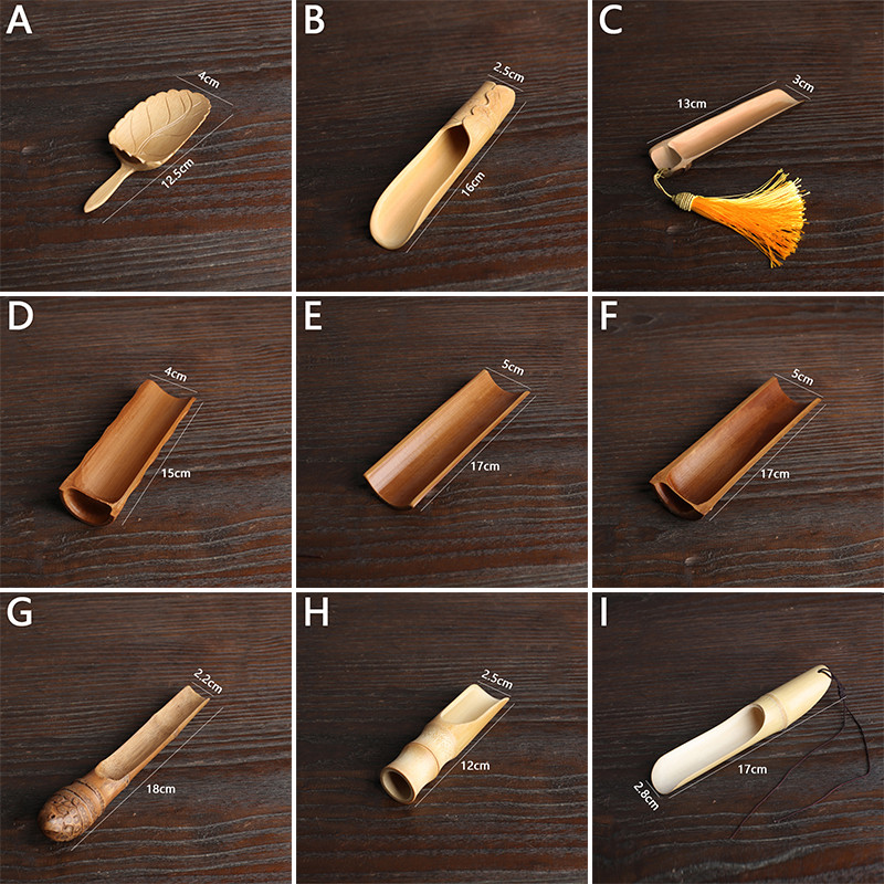 Aukštos kokybės arbatos priedai Kinijos Kongfu medinis bambuko retro stiliaus natūralios arbatos šaukštelis Subtilus šaukštas nešiojamas bambuko arbatinis šaukštelis
