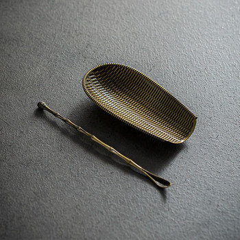 GongFu Tea Spoon Tea Shovel Set Ръчно изкован Tone Caddy Spoon Tea Dustpan Tea Holder Tea Pick Tea Ceremony Utensions