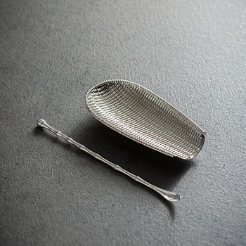 GongFu Tea Spoon Tea Shovel Set Ръчно изкован Tone Caddy Spoon Tea Dustpan Tea Holder Tea Pick Tea Ceremony Utensions