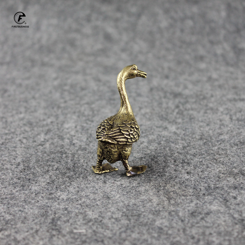 Retro varinės kietos žąsų figūrėlės Mažų gyvūnų statulos papuošalai Antikvariniai žalvario arbata Naminių gyvūnėlių dekoras Biuro stalo dekoravimo priedai