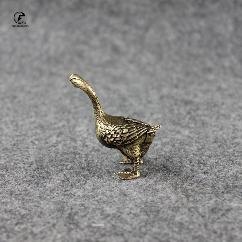 Retro varinės kietos žąsų figūrėlės Mažų gyvūnų statulos papuošalai Antikvariniai žalvario arbata Naminių gyvūnėlių dekoras Biuro stalo dekoravimo priedai