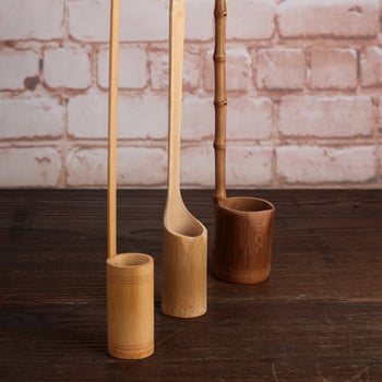 Bamboo Long Handle Scoop Water Boatle Bodle Scoop for Home Garden Tea Ceremary Bamboo Scoops Sauna Scoops Kitchen Scoop