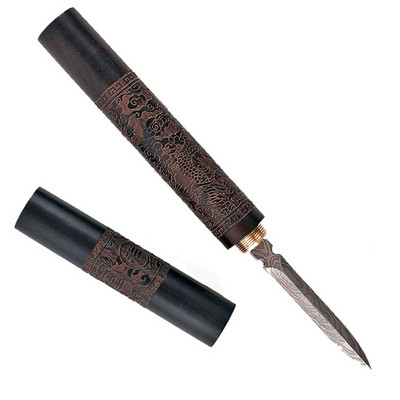 1 gab. Nerūsējošā tērauda melnkoka ķīniešu Puer tējas adatu griezējs Damaskas tējas nazis