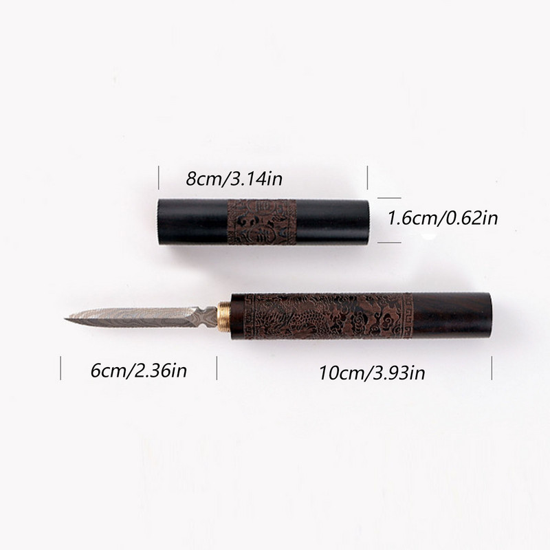 1 gab. Nerūsējošā tērauda melnkoka ķīniešu Puer tējas adatu griezējs Damaskas tējas nazis