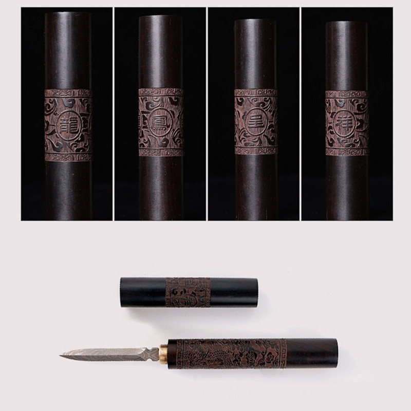 1 gab. Nerūsējošā tērauda melnkoka ķīniešu Puer tējas adatu griezējs Damaskas tējas nazis