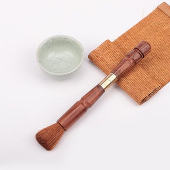 1 τμχ Puer Tea Διπλής χρήσης Σανδαλόξυλο Tea Knife Needle Pick With Tea Brush Puer Tea Tools Cone Needle