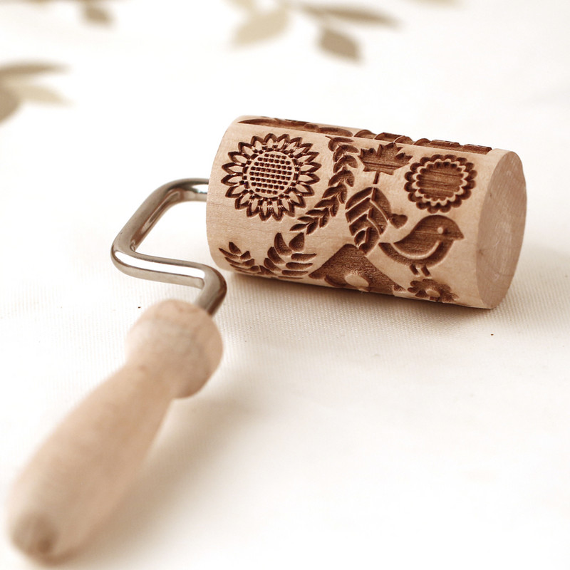 Arjmide nomaināms rullītis ar L rokturi mazas velmēšanas tapas bērniem vāveres kļavu māja cepumu reljefs rīks cepšanai.