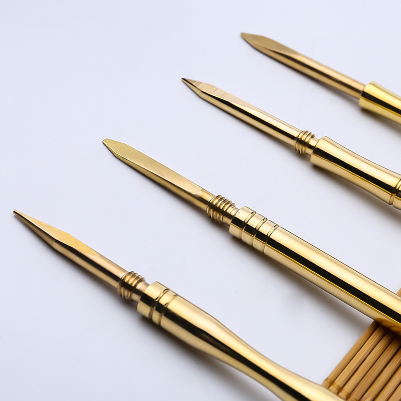 Ķīniešu stila tējas mākslas rīks Radošais misiņa tējas nazis Tējas kūka Daudzfunkcionāla tējas ceremonijas piederumi Mājsaimniecības tējas adatu komplektsZC367