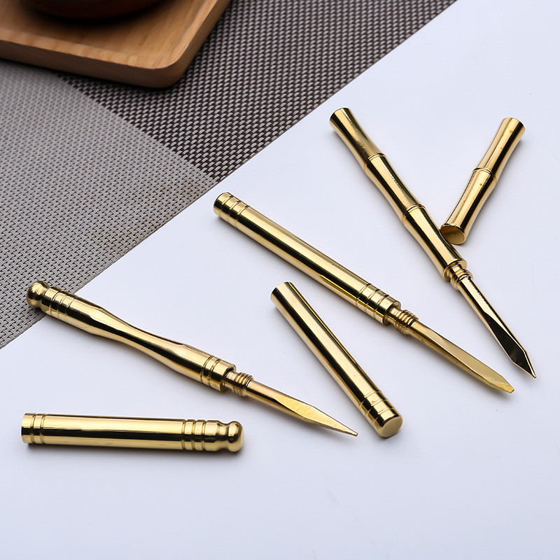 Ķīniešu stila tējas mākslas rīks Radošais misiņa tējas nazis Tējas kūka Daudzfunkcionāla tējas ceremonijas piederumi Mājsaimniecības tējas adatu komplektsZC367