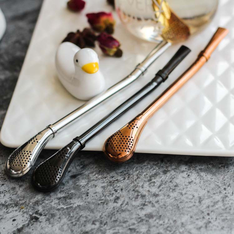 Jauni videi draudzīgi nerūsējošā tērauda karotes salmiņi tējas sietiņš kratītājs kafijas filtrs karotes galda piederumi