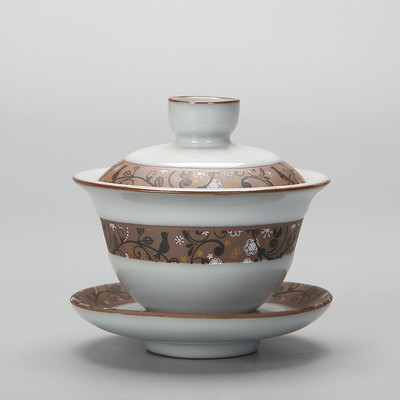 Ķīniešu vintage ledus krekinga glazūra Keramika Gaiwan Travel tējas trauks Mājas tējas trauki Aksesuāri Dzērienu trauki Personīgā tējas krūze 150 ml